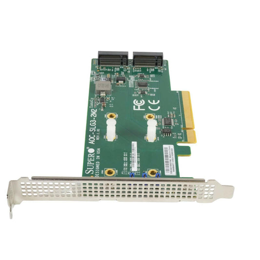 Supermicro AOC-SLG3-2M2 Dual-Slot Gen-3 NVMe M.2 PCIe Add-on Card Full Height
