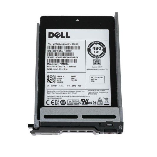 Dell 2VH3F Samsung SM863 480GB SSD 2.5" MLC SATA 6G Solid State Drive MZ-7KM480A