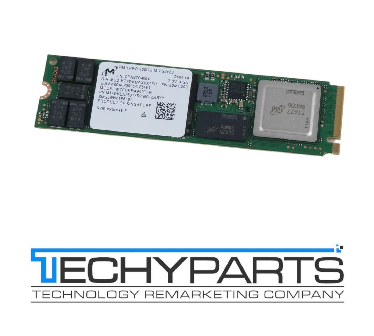 Micron 7450 PRO 960GB M.2 2280 NVMe Gen4 TLC SSD MTFDKBA960TFR-1BC1ZABYY 100%