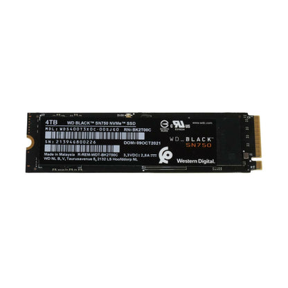Western Digital WD_BLACK SN750 4TB NVMe PCIe Gen 3.0 x4 M.2 2280 SSD WDS400T3X0C