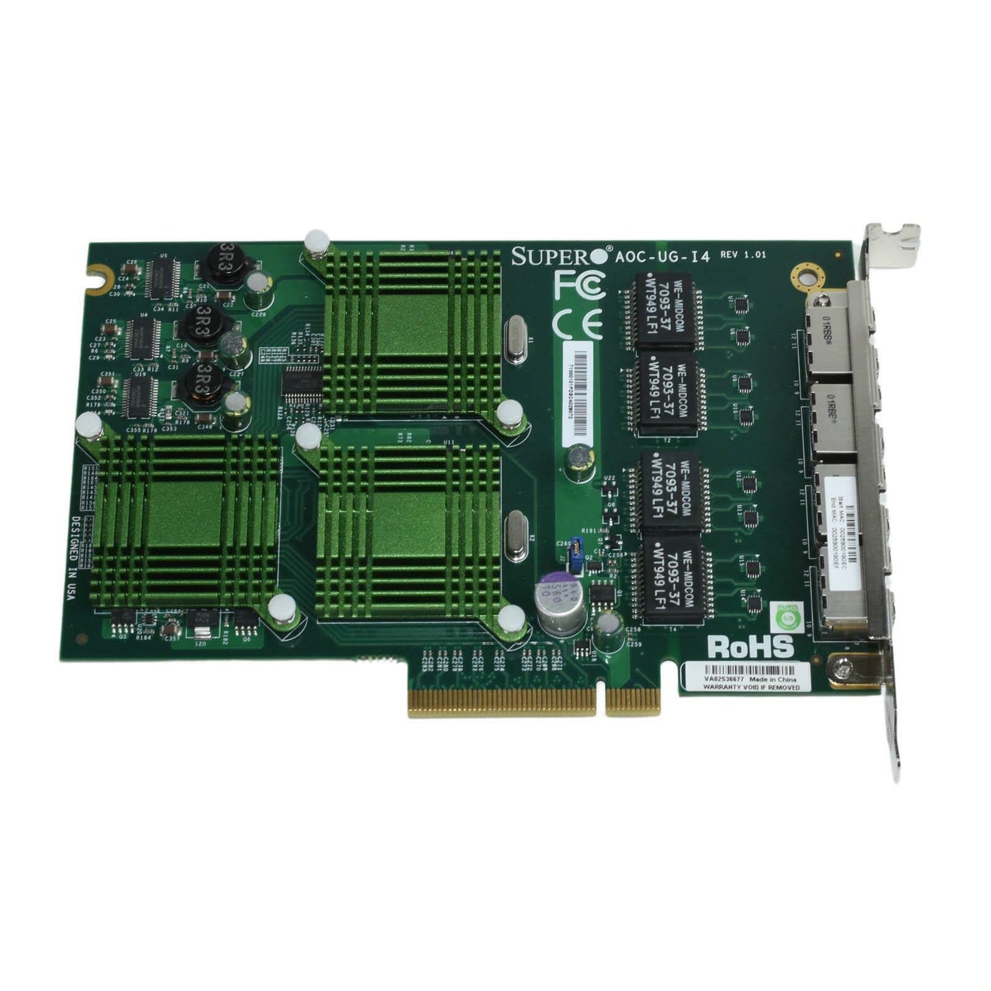 Supermicro AOC-UG-I4 Universal I/O 4-Port Gigabit PCIe x8 Ethernet LAN Card NIC