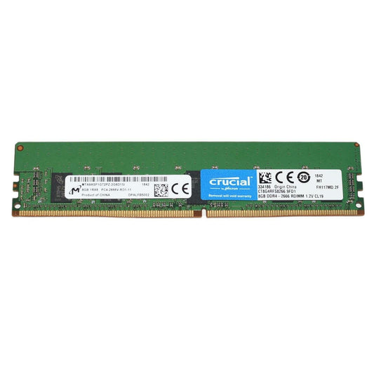 Micron Crucial 8GB 1Rx8 DDR4 PC4-2666V-R Reg ECC Memory Module CT8G4RFS8266.9FD1