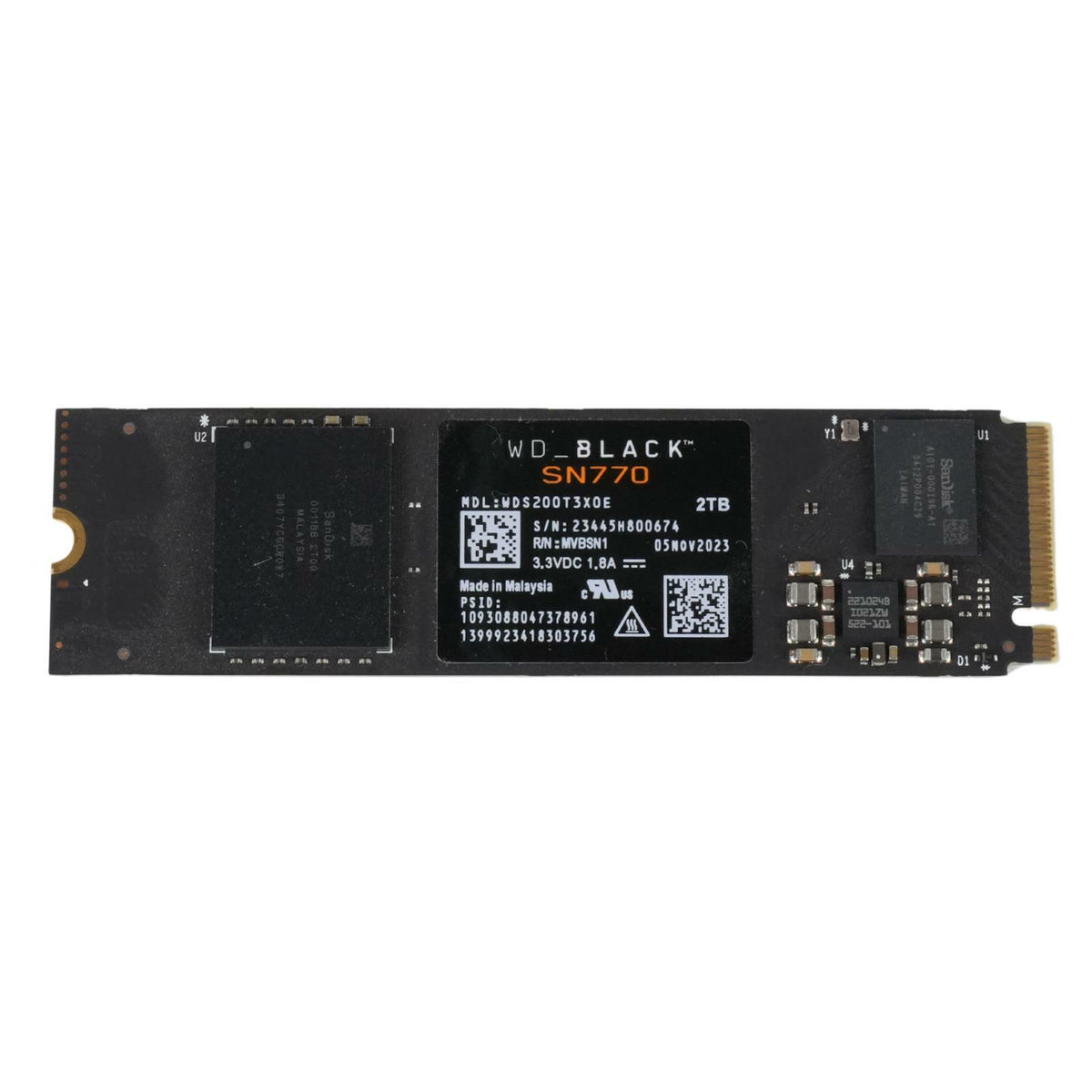 Western Digital WD_BLACK SN770 2TB NVMe PCIe Gen 4.0 x4 M.2 2280 SSD WDS200T3X0E