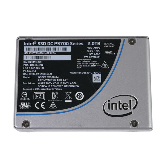Intel DC P3700 SSD 2TB NVMe U.2 PCIe 3.0 x4 MLC Solid State Drive SSDPE2MD020T4