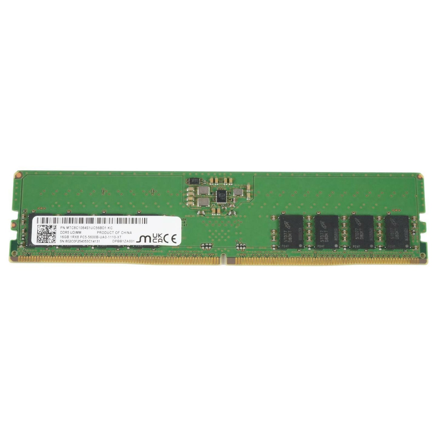 Micron MTC8C1084S1UC56BD1 16GB 1Rx8 DDR5-5600 PC5-44800 CL46 non-ECC UDIMM RAM
