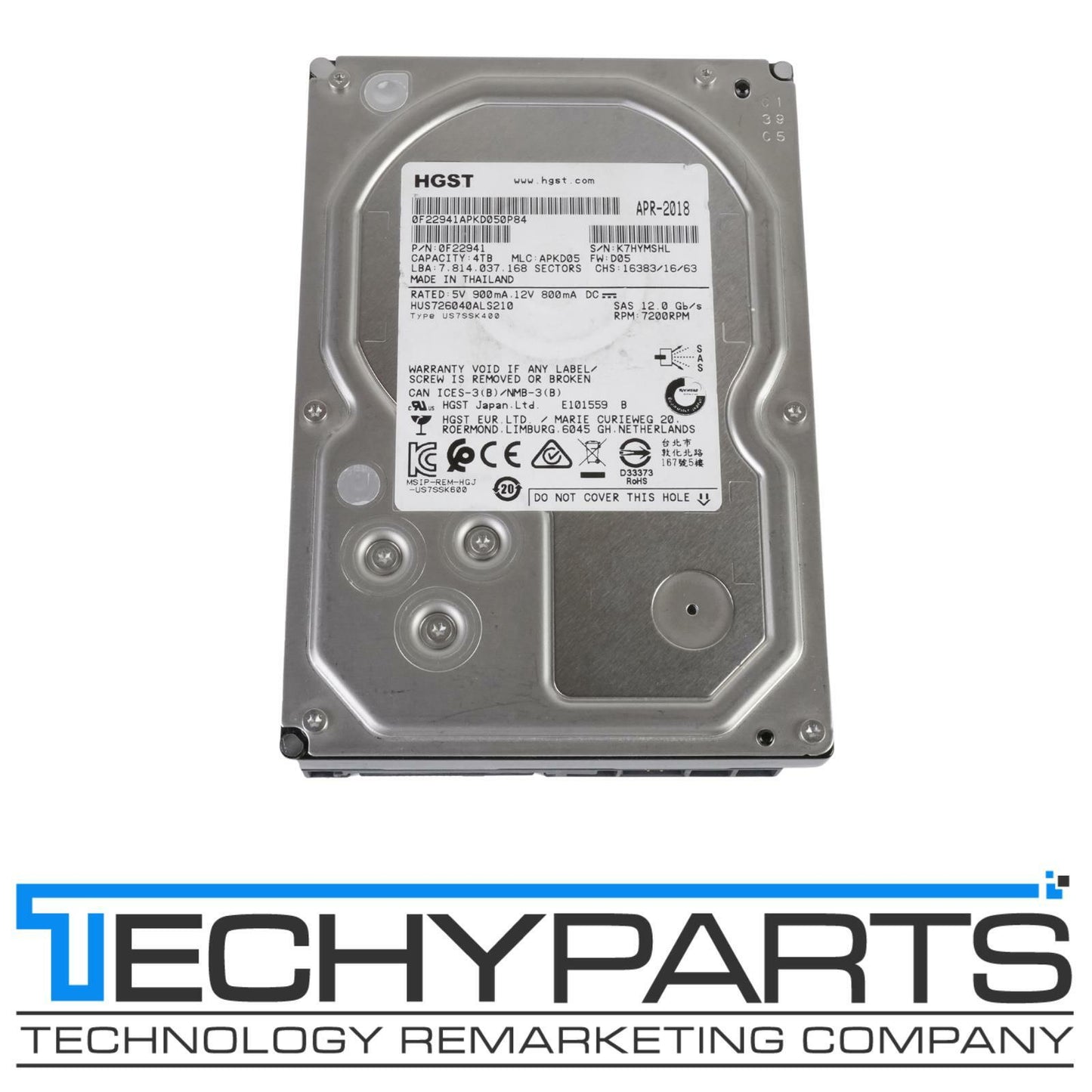 HGST HUS726040ALS210 Ultrastar 7K6000 4TB 7.2K 3.5" SAS 12Gbps Enterprise HDD