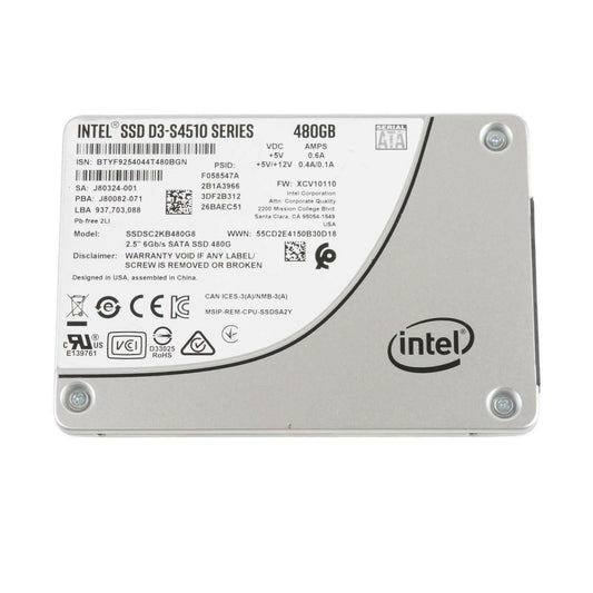 Intel D3-S4510 Series 480GB SATA III 2.5" SSD SSDSC2KB480G8 100%