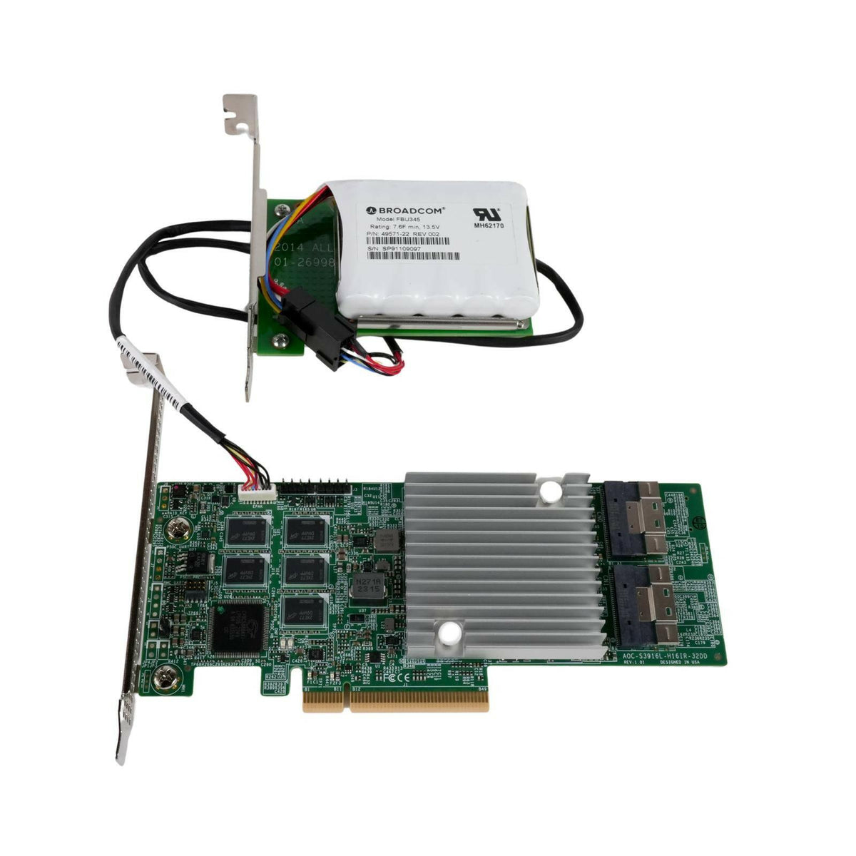 Supermicro AOC-S3908L-H16iR-32DD 16-Port SAS/SATA/NVMe PCIe4 RAID w/BTR-CVPM05