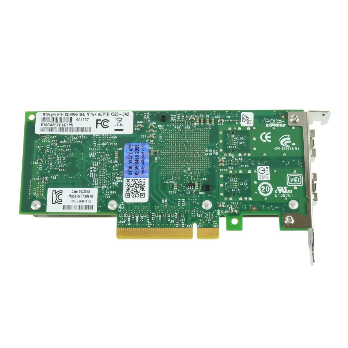 Intel E10G42BTDAG1P5 X520-DA2 10GbE 2-Port SFP+ PCIe 2.0 x8 CNA NIC LP