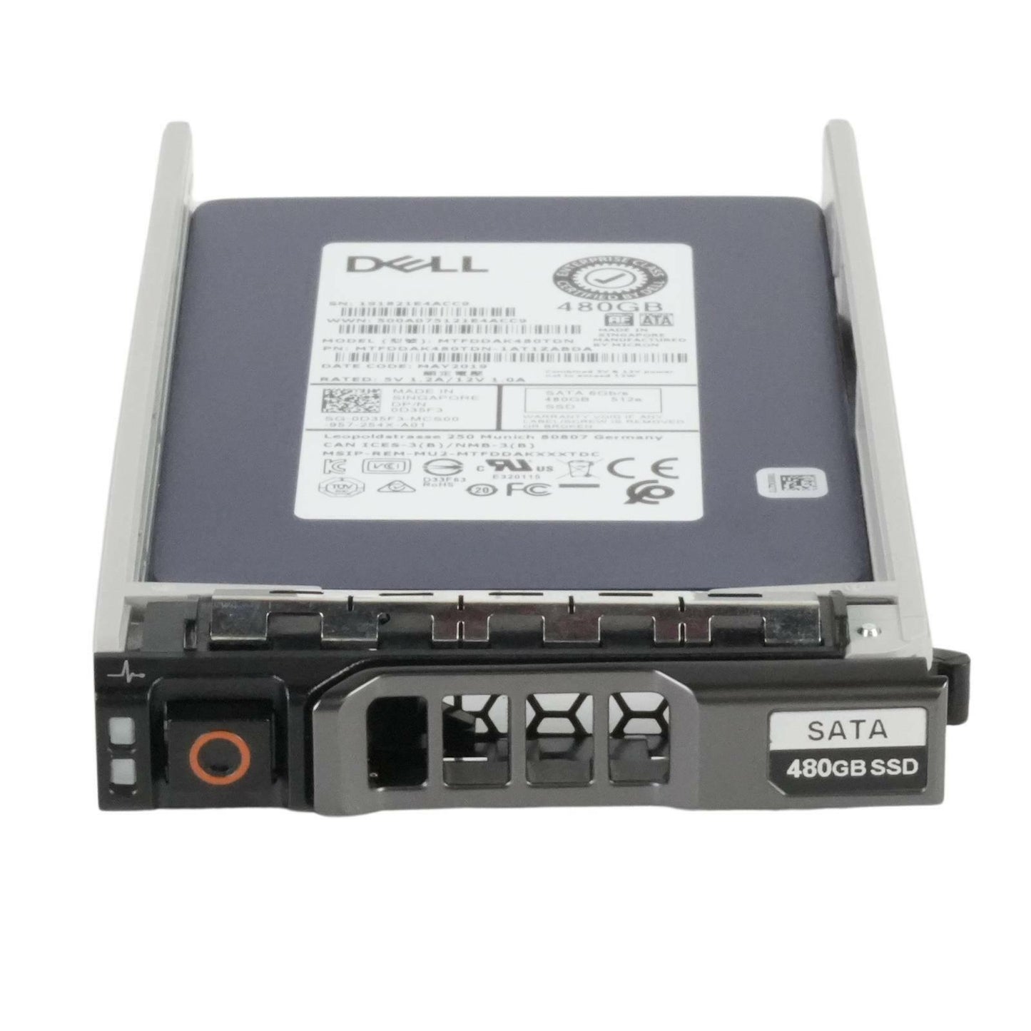 Dell D35F3 Micron 5200 MAX 480GB 2.5" SFF SATA 6G 3D TLC SSD MTFDDAK480TDN 100%