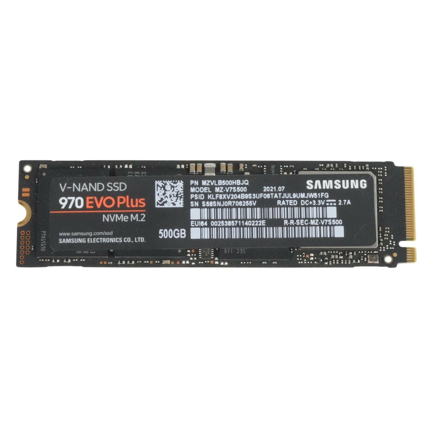 Samsung 970 EVO Plus 500GB NVMe M.2 2280 PCIe Gen3 x4 SSD MZ-V7S500 MZVLB500HBJQ