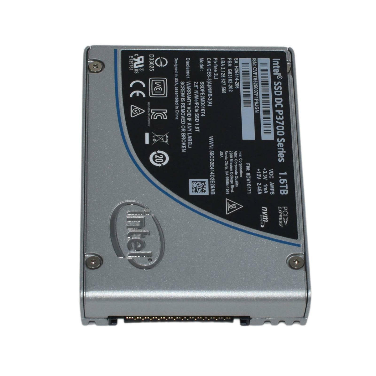 Intel DC P3700 SSD 1.6TB NVMe U.2 PCIe 3.0 x4 Solid State Drive SSDPE2MD016T4