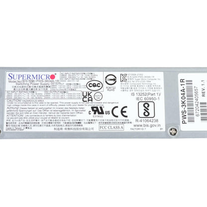 Supermicro PWS-3K04A-1R 3000W 1U 80 Plus Titanium Switching Power Supply