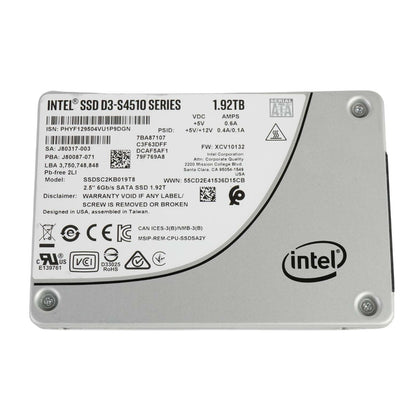 Intel 1.92TB SSD D3-S4510 2.5" SATA 6G TLC Solid State Drive SSDSC2KB019T8 100%