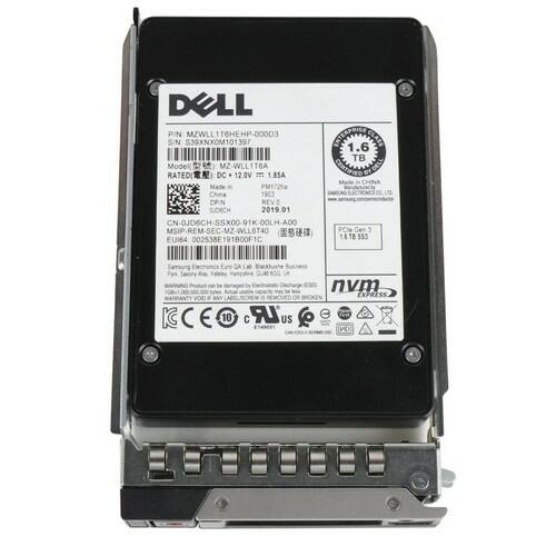 Dell JD6CH Samsung PM1725a 1.6TB 2.5" NVMe U.2 PCIe3 SSD MZWLL1T6HEHP-000D3