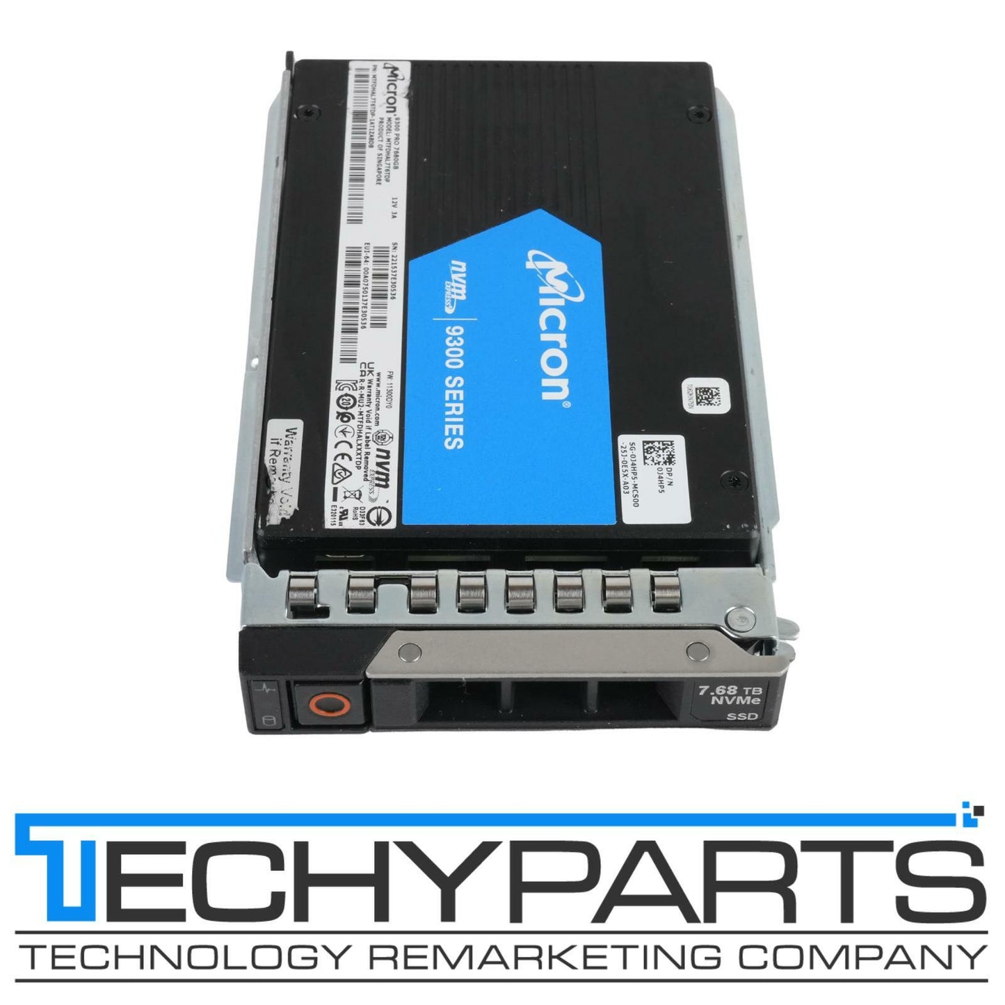 Dell J4HP5 Micron 9300 Pro 7.68TB NVMe PCIe Gen3 x4 U.2 3D TLC SSD MTFDHAL7T6TDP