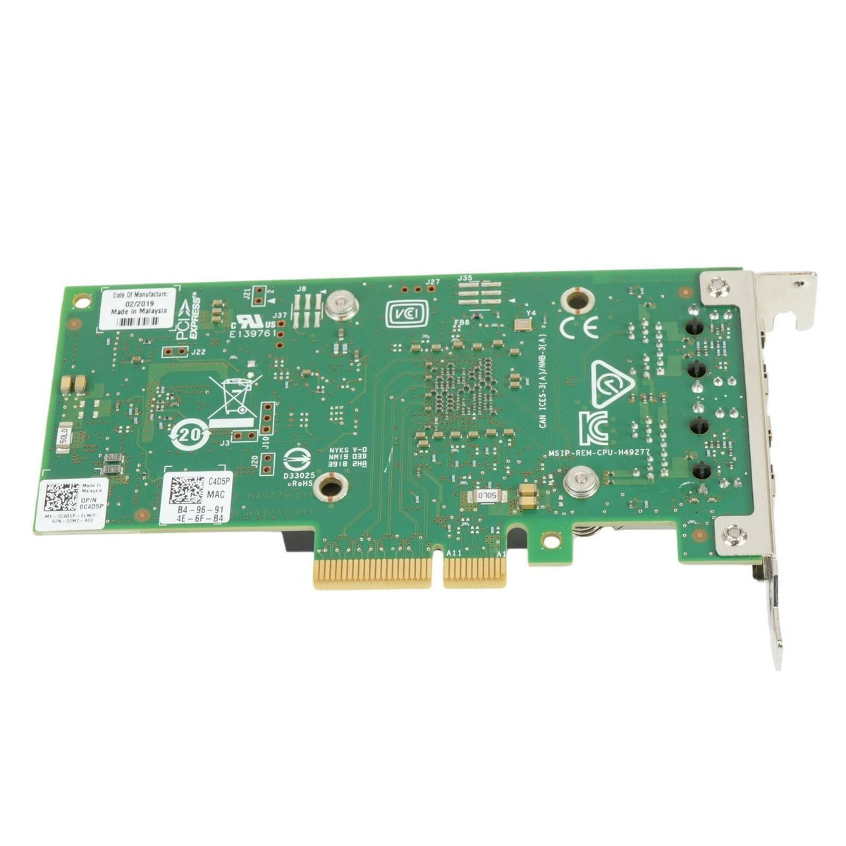 Dell C4D5P Intel X550-T2 10GbE 2-Port RJ45 PCIe 3.0 x4 NIC Ethernet CNA LP