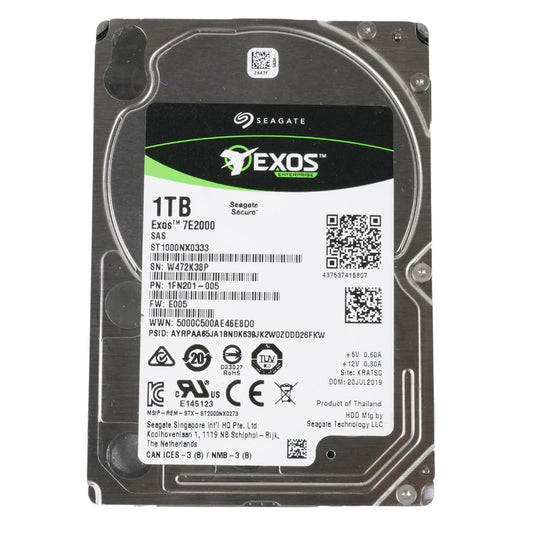 Seagate Exos 7E2000 1TB 7.2K 2.5" SAS 12Gb/s 128MB HDD ST1000NX0333 1FN201-005