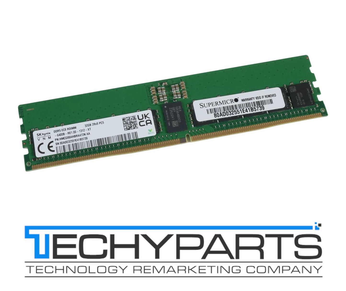 SK Hynix HMCG88AGBRA190N 32GB 2Rx8 DDR5-6400 PC5-51200 CL52 REG ECC 1.1V RDIMM