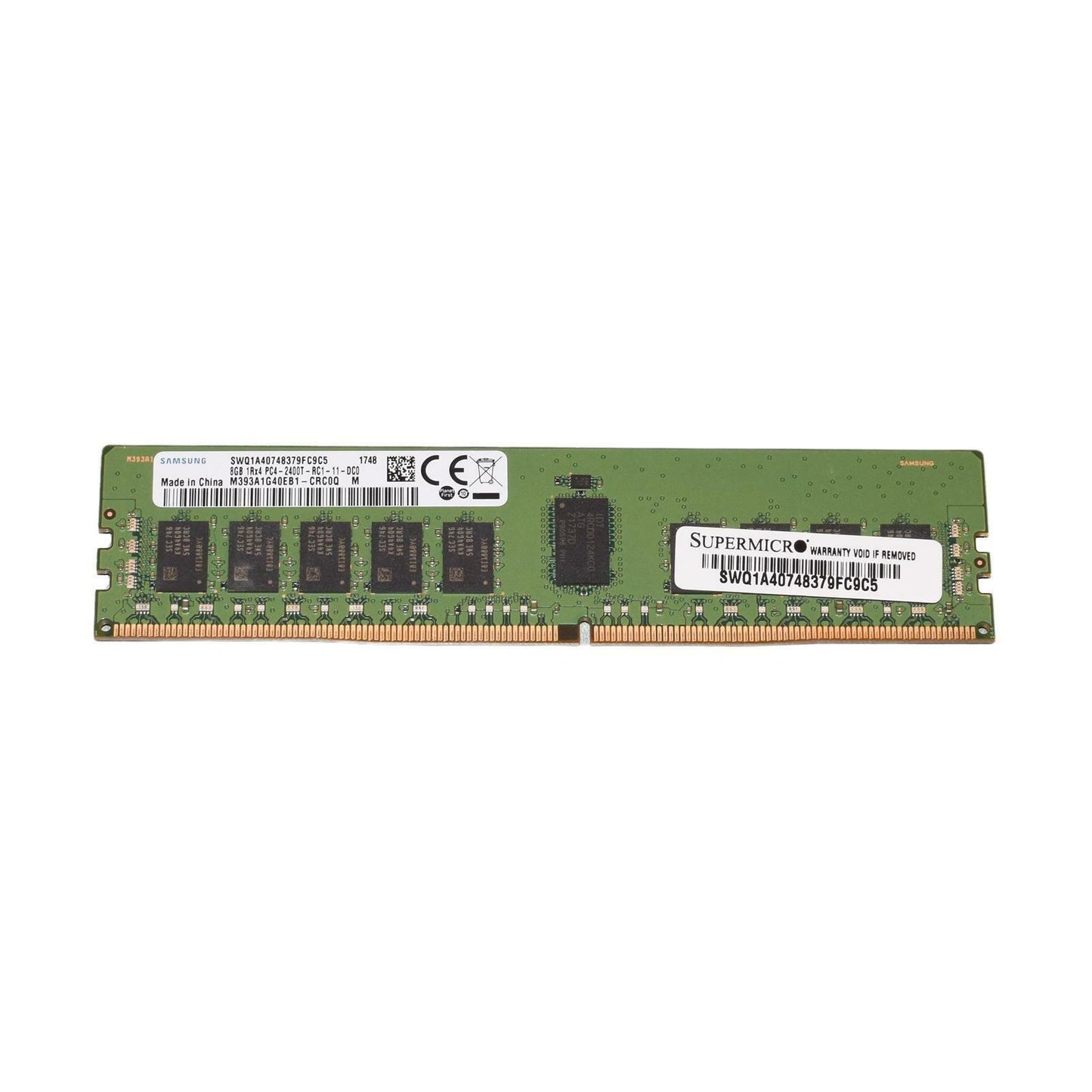 SAMSUNG 8GB 1Rx4 DDR4-2400 PC4-2400T Registered ECC RAM M393A1G40EB1-CRC0Q