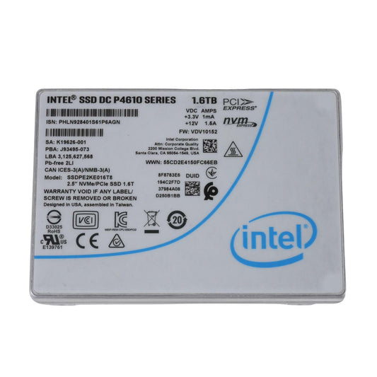 Intel DC P4610 SSD 1.6TB NVMe U.2 PCIe3 x4 TLC Solid State Drive SSDPE2KE016T8
