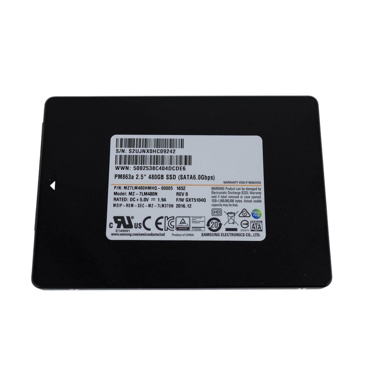 Samsung PM863a MZ-7LM480N 480GB SSD 2.5" SATA III 6G MZ7LM480HMHQ-00005