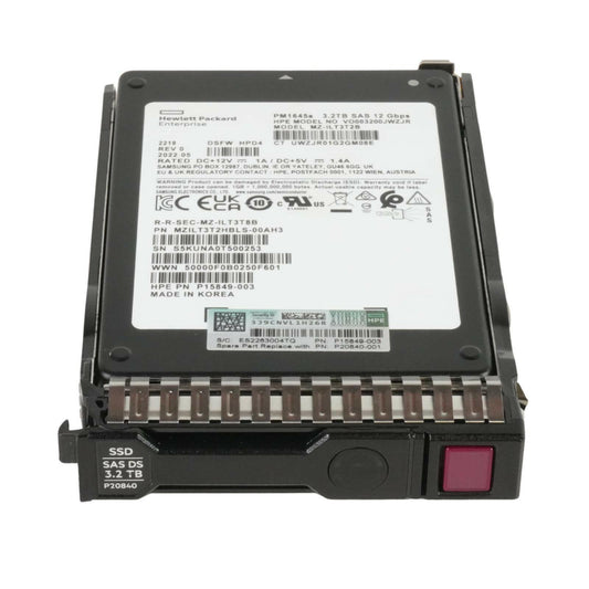 HPE P20840-001 Samsung PM1645a 3.2TB 2.5" SSD SAS 12G SSD MZ-ILT3T2B P19917-B21