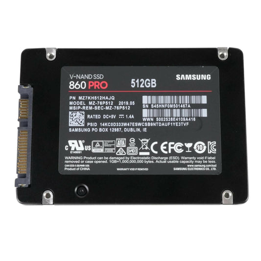 Samsung MZ-76P512 860 Pro 512GB SSD 2.5" SATA III 6G Solid State Drive