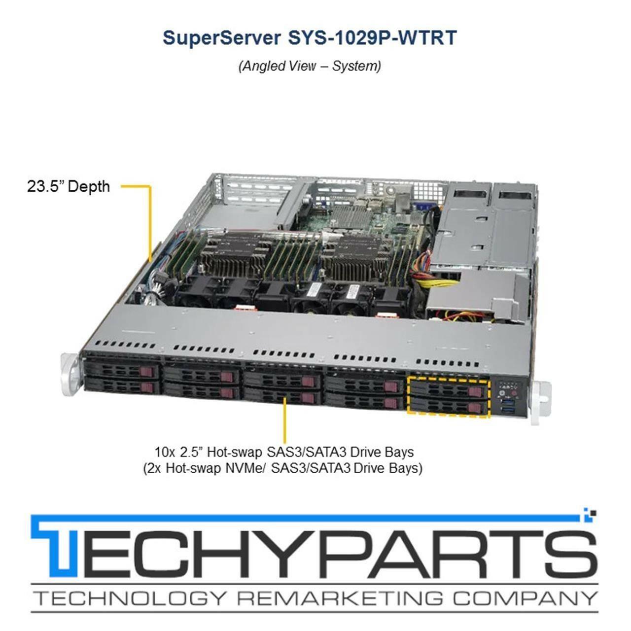 Supermicro SYS-1029P-WTRT X11DDW-NT 10-Bay 2.5" 2x LGA3647 Xeon 1U Server CTO