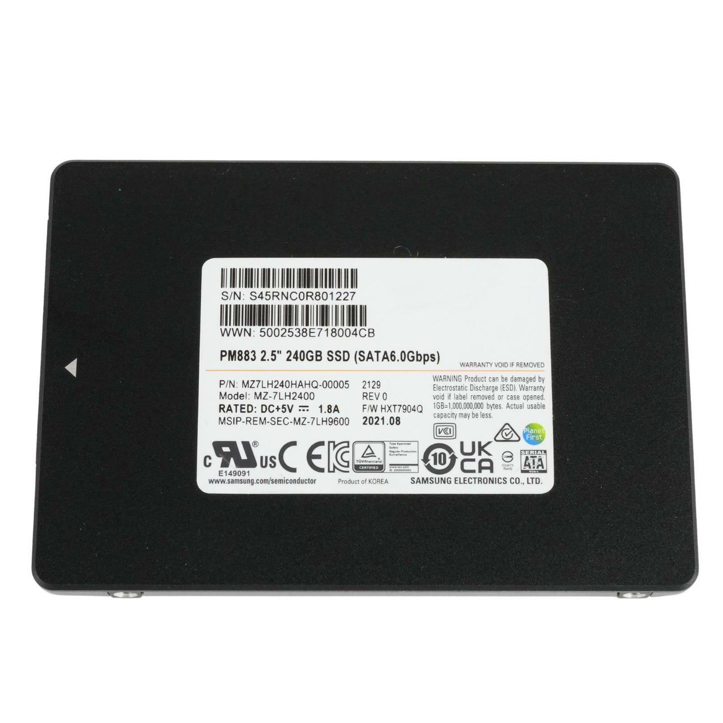 Samsung PM883 240GB SSD 2.5" 3D TLC SATA III 6G MZ-7LH2400 MZ7LH240HAHQ-00005