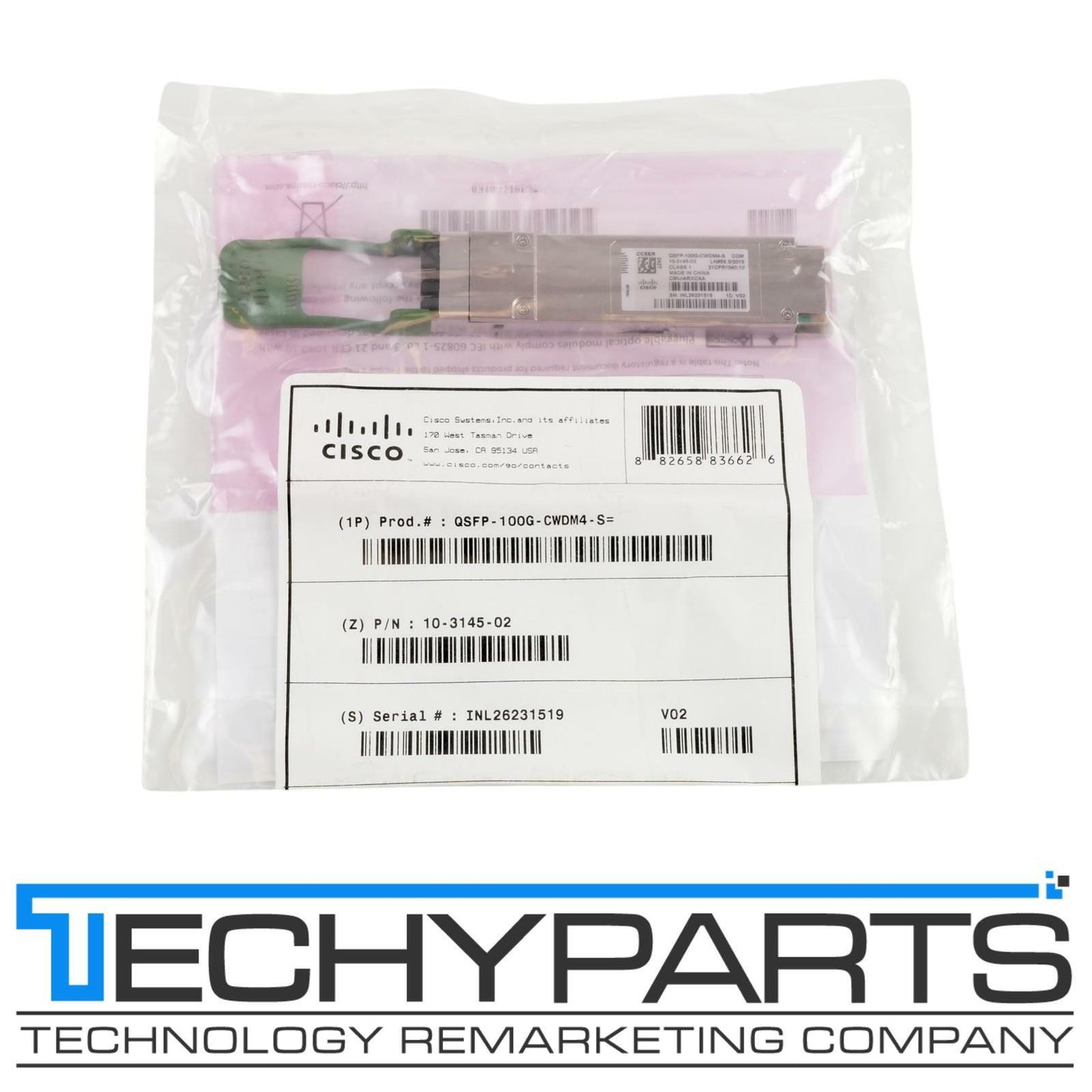 Cisco QSFP-100G-CWDM4-S 100GBASE-CWDM4 QSFP28 Transceiver Module - NEW