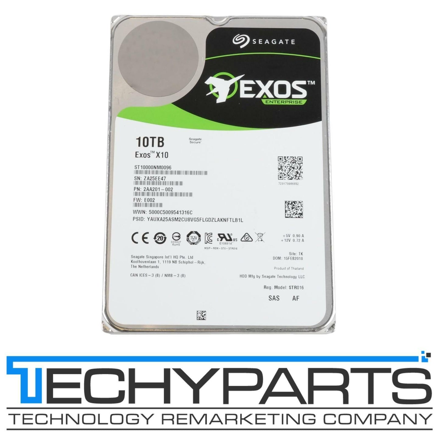 Seagate Exos X10 ST10000NM0096 10TB 7.2K 3.5" SAS 12Gbps 512e 256MB Hard Drive