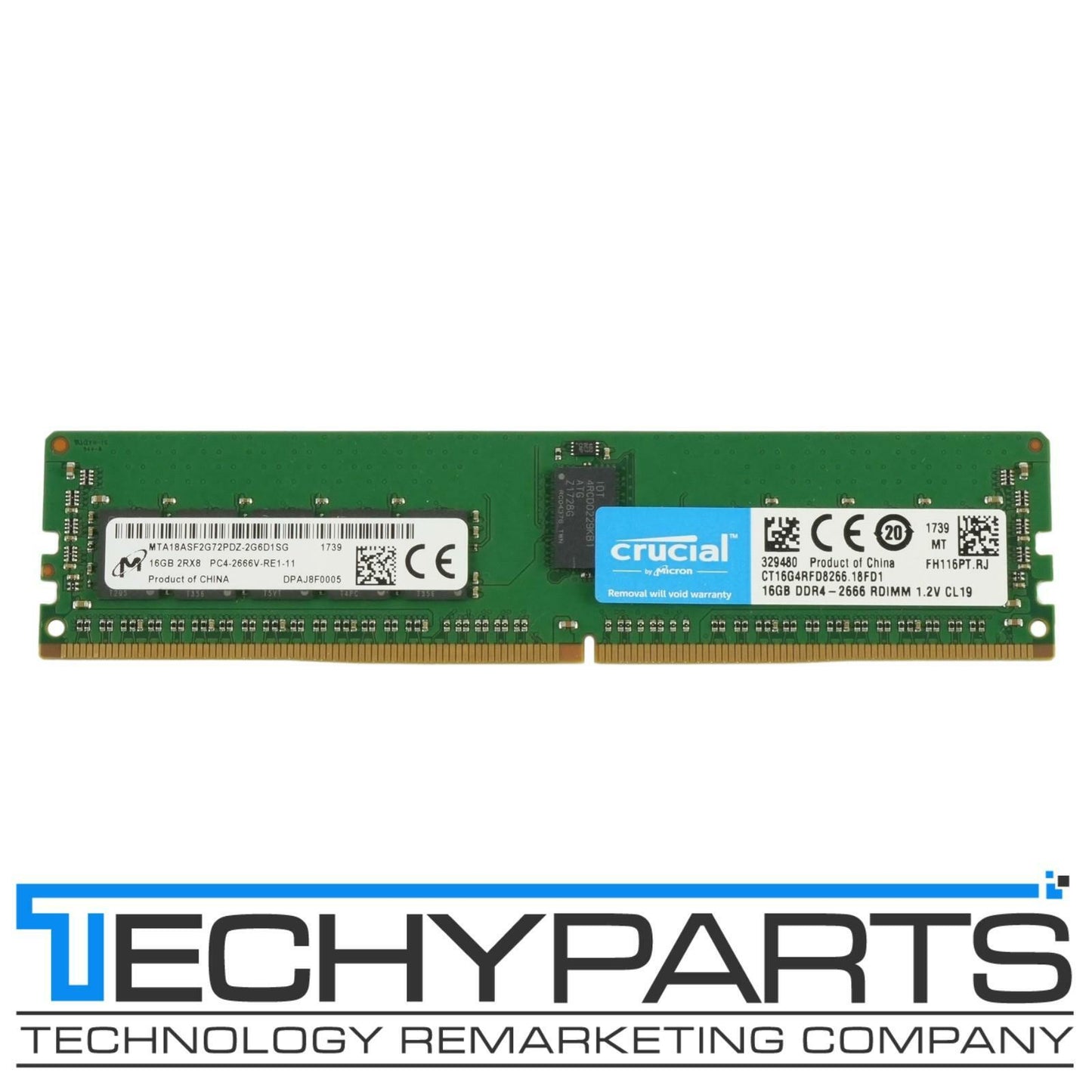 Crucial 16GB 2Rx8 PC4-21300 DDR4-2666MHz ECC REG 1.2V RDIMM CT16G4RFD8266.18FD1