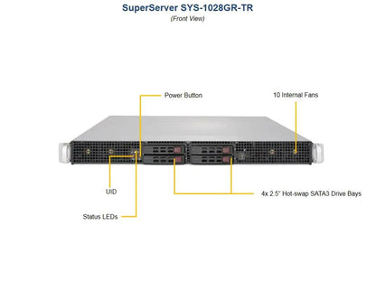 SUPERMICRO SYS-1028GR-TR 2x Intel Xeon E5-2680v4 2.4GHz 32GB RAM 1U Server