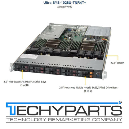 Supermicro SYS-1028U-TNR4T+ 10x 2.5" Bay 2x E5-2650v4 2.2Ghz 64GB 1U NVMe Server