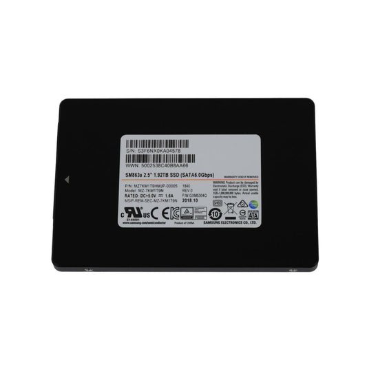 Samsung SM863a 1.92TB SSD 2.5" SATA III 6G SSD MZ-7KM1T9N MZ7KM1T9HMJP-00005