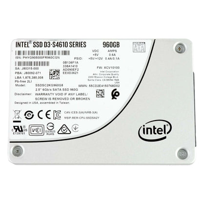 Intel D3-S4610 Series 960GB SATA 6Gbps 3D2 TLC 2.5" SSD SSDSC2KG960G8 ~75%