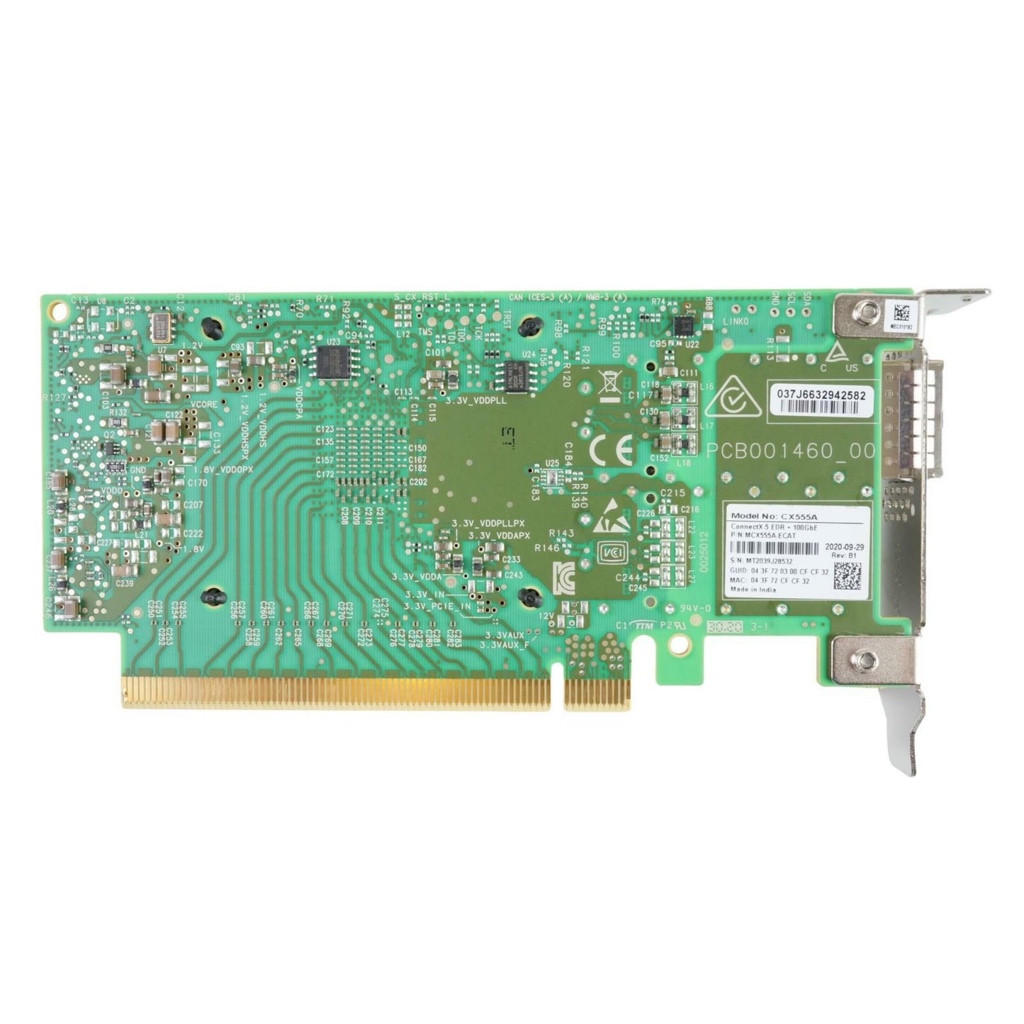 MELLANOX MCX555A-ECAT ConnectX-5 100GbE 1-Port PCI-Express 3.0x16 NIC CX555A SFF