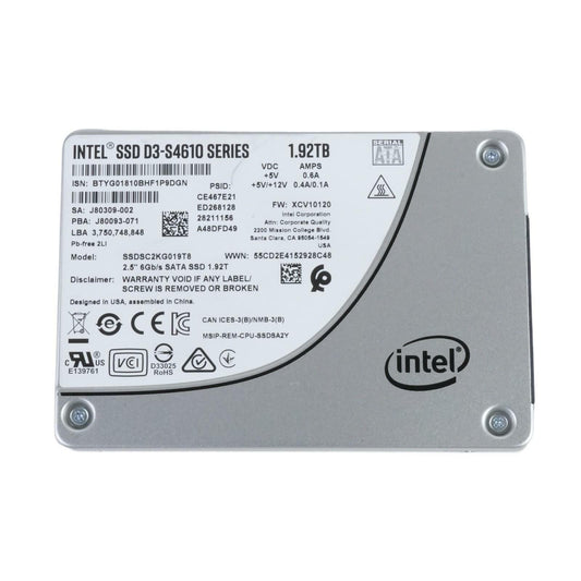 Intel D3-S4610 Series 1.92TB SATA 6Gbps 2.5" Solid State Drive SSDSC2KG019T8 85%