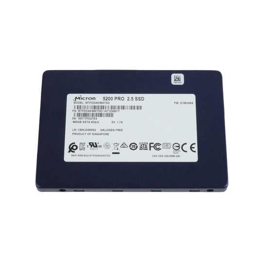 Micron 5200 Pro MTFDDAK960TDD-1AT1ZABYY 960GB TLC 2.5" SFF SATA 6Gb/s SSD 100%