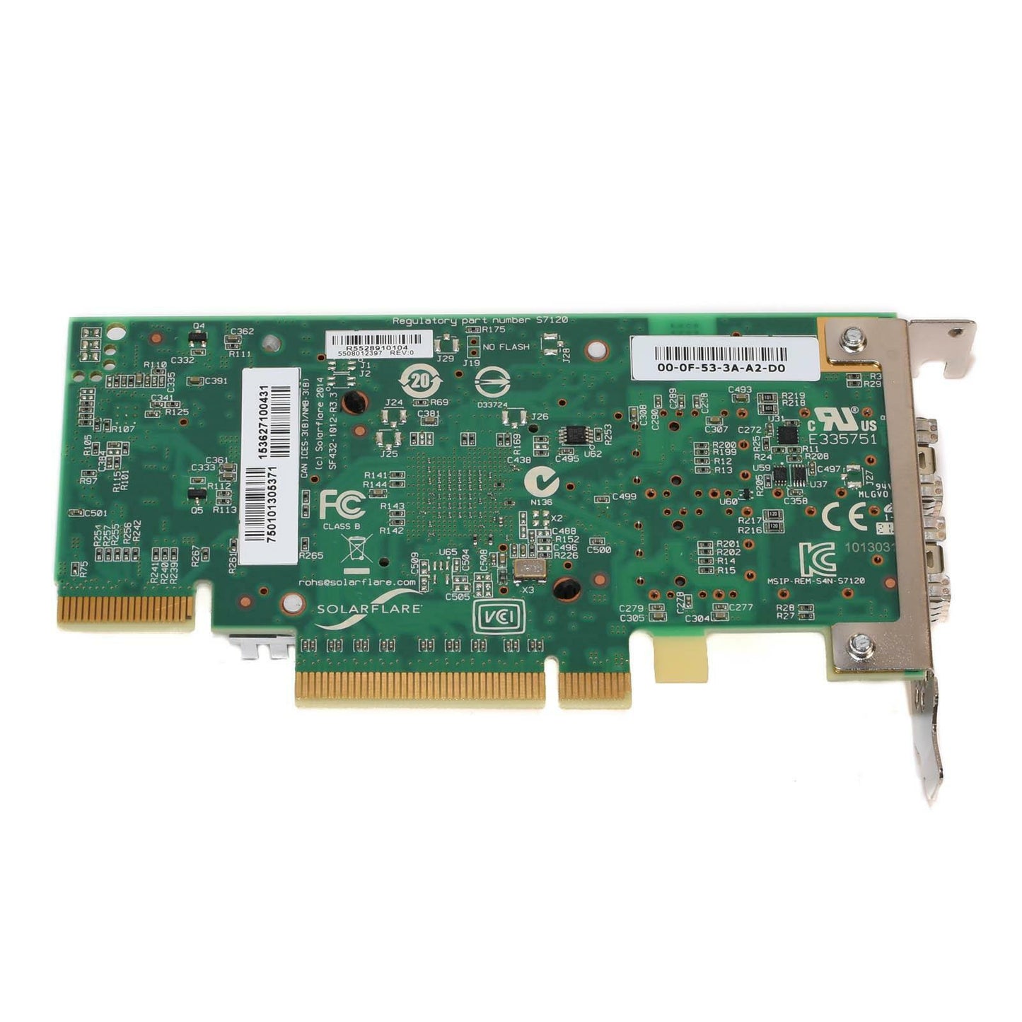 SolarFlare SFN7501 S7120 Dual Port 10Gb/s PCIe 3.0 x8 Server Adapter NIC SFF
