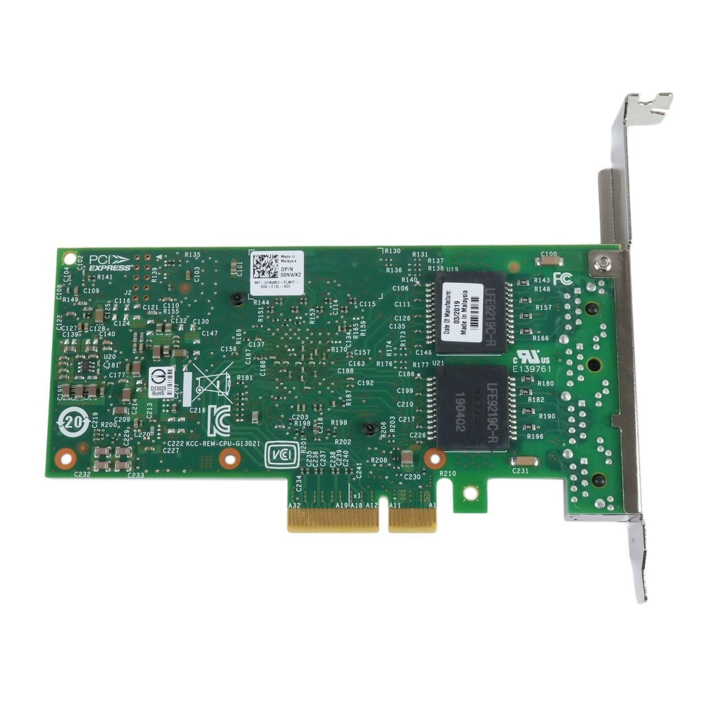 Dell 0NWK2 Intel I350-T4 Quad-Port Gigabit PCIe 2.0 x4 Ethernet Adapter NIC