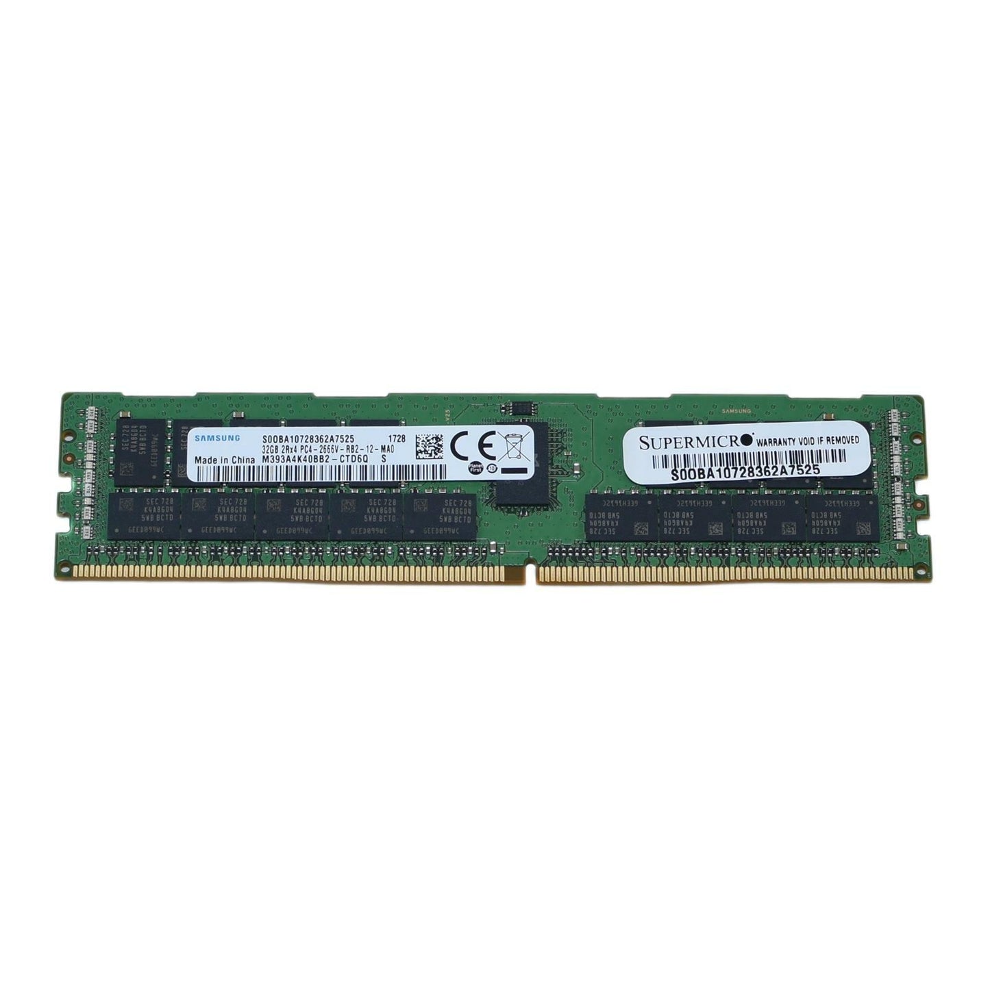 Samsung 32GB 2Rx4 DDR4-2666 PC4-21300 Registered ECC Server RAM M393A4K40BB2-CTD