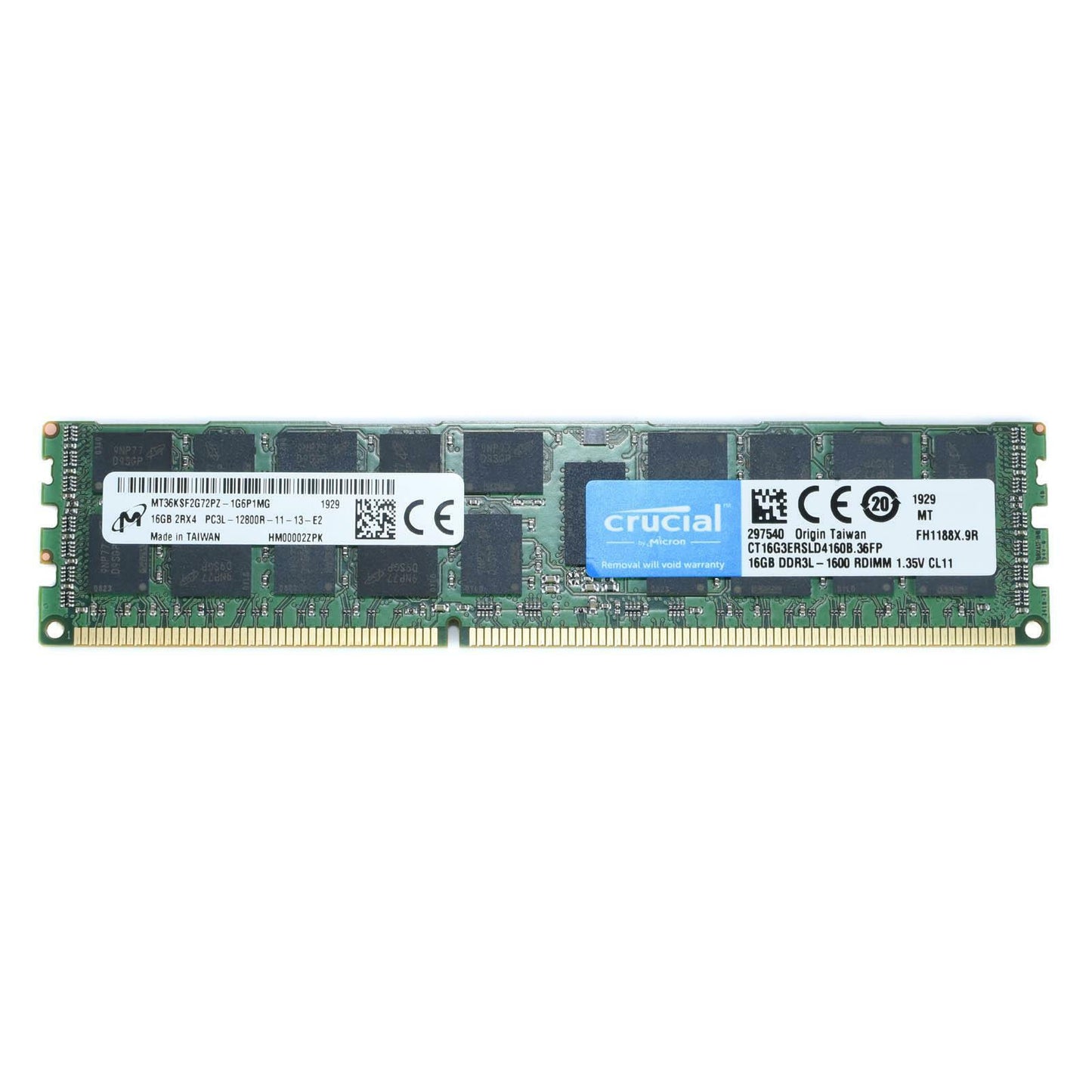 Crucial 16GB 2Rx4 DDR3-1600 PC3L-12800R REG ECC Server RAM CT16G3ERSLD4160B.36FP