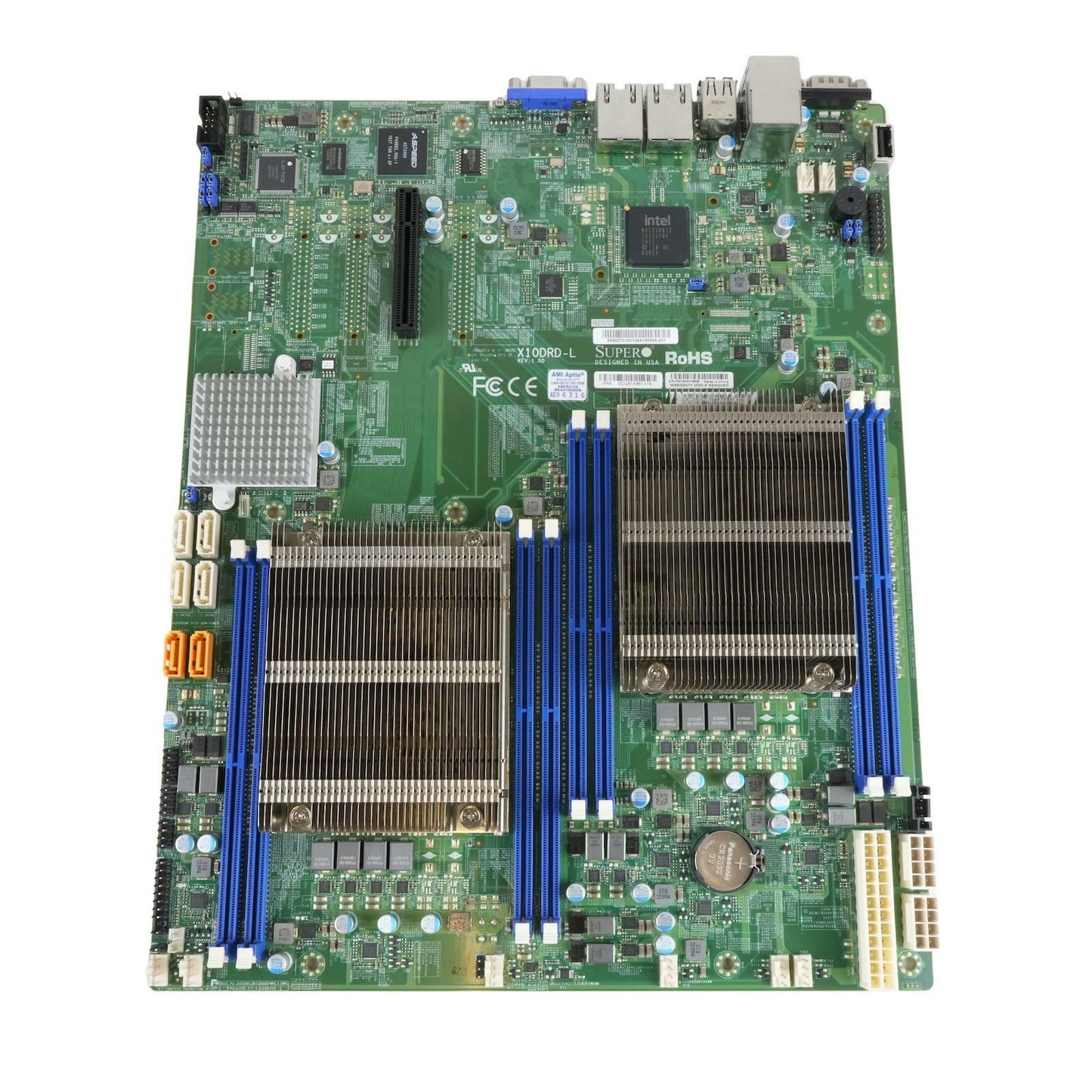 Supermicro X10DRD-L w/ 2x 2650v4 and 2x 1U Heatsinks Dual 1GbE LAN Motherboard