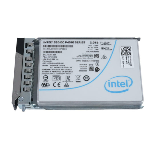 Dell D4CC6 Intel DC P4510 SSD 2TB NVMe PCIe3 x4 Solid State Drive SSDPE2KX020T8