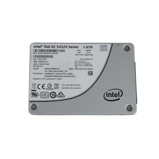 Intel 1.6TB SSD DC S3520 2.5" SATA 6Gb/s Solid State Drive SSDSC2BB016T7 90%+