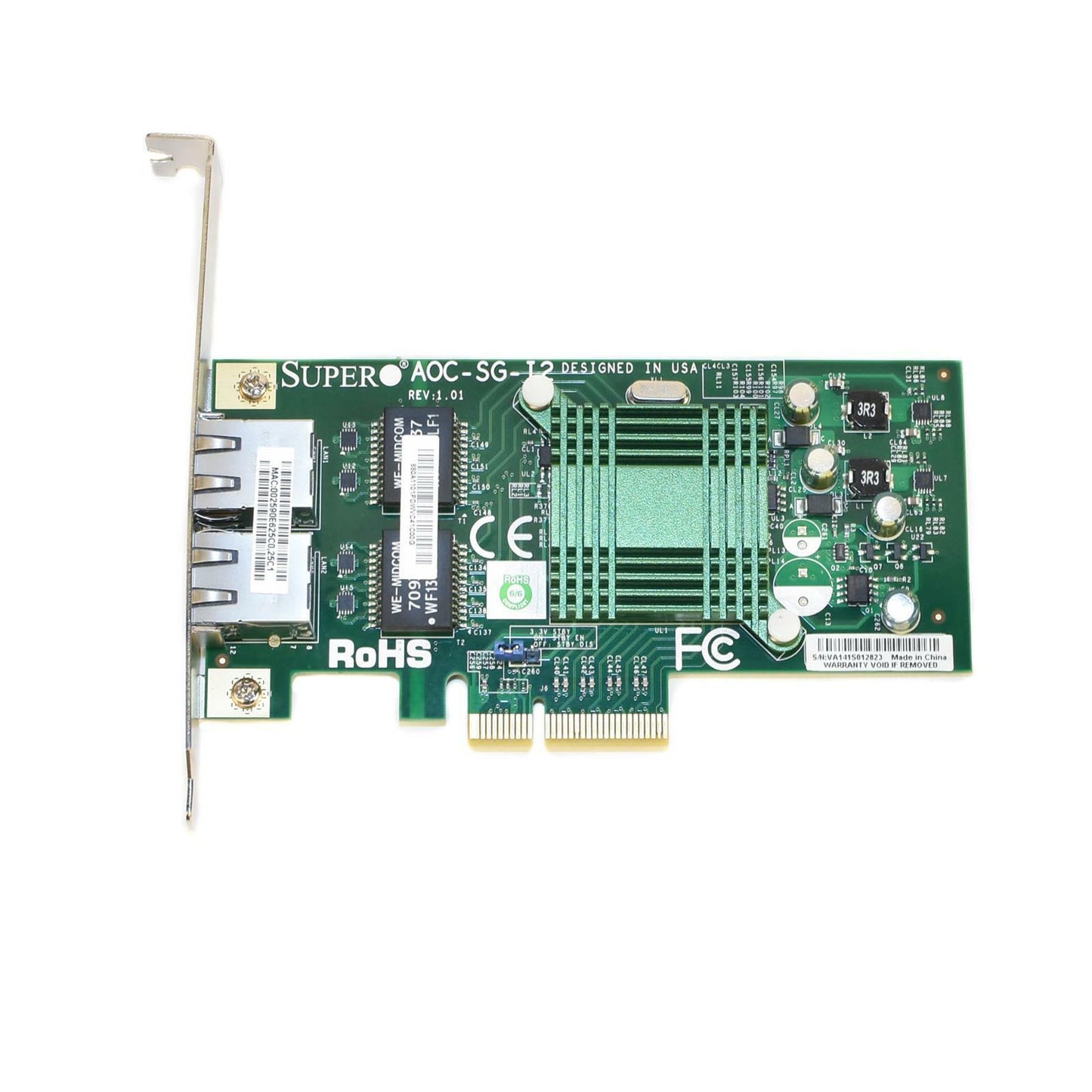 Supermicro AOC-SG-I2 2-Port 1Gbps Ethernet Full-height Server Network Adapter