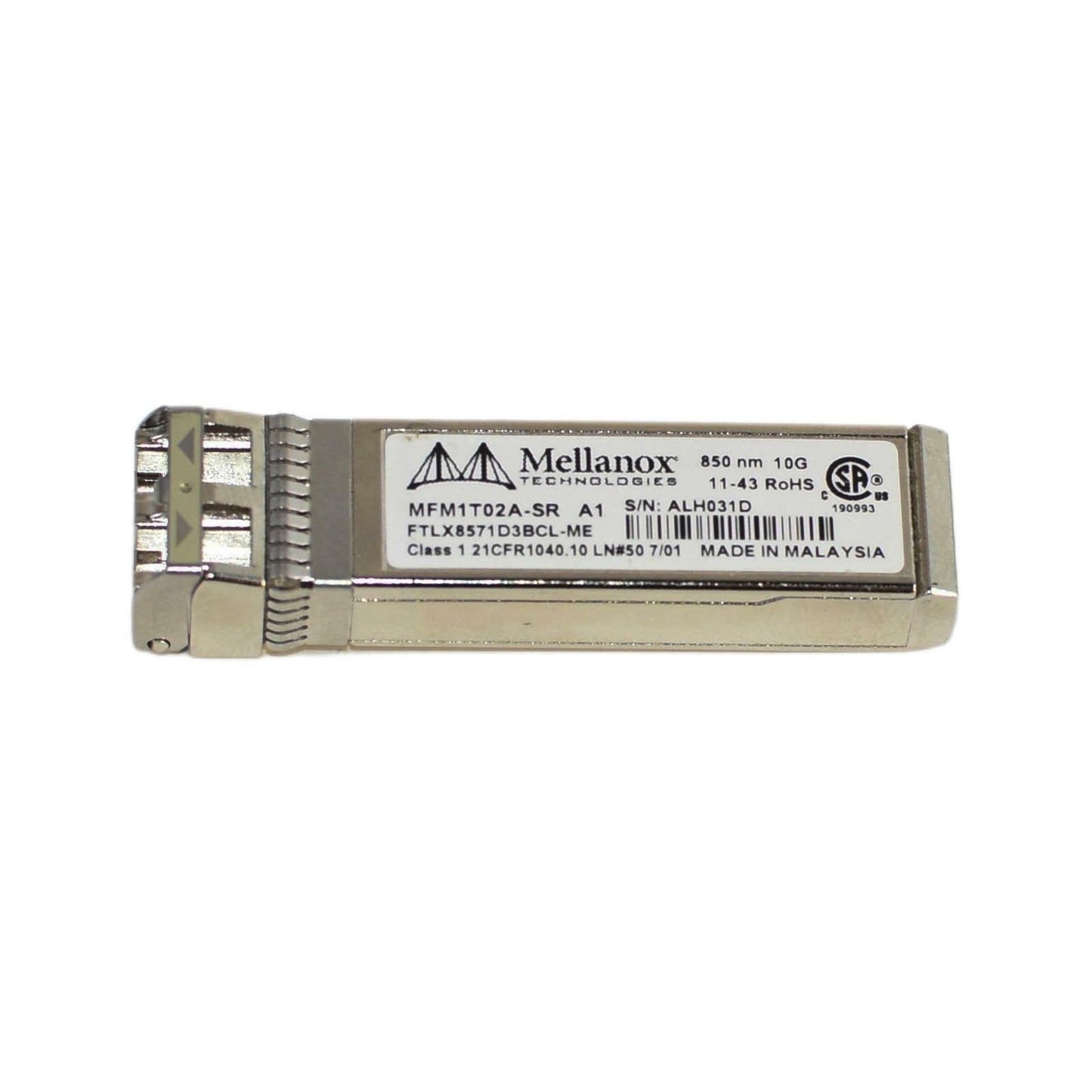 Mellanox MFM1T02A-SR 10GBASE-SR/SW 10Gb/s Duplex SFP+ 850nm Fiber Transceiver
