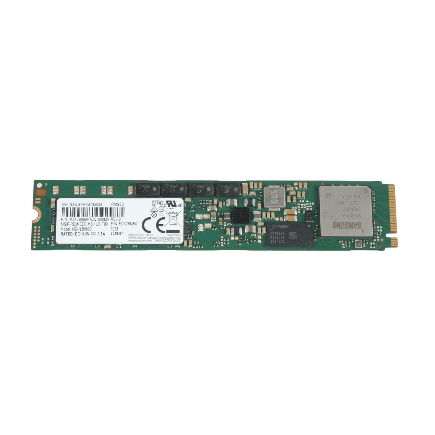 Samsung PM983 960GB NVMe PCIe Gen3x4 M.2 22110 SSD MZ-1LB9600 MZ1LB960HAJQ-000MV